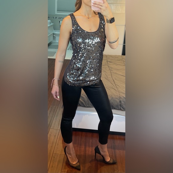 Express Sequin Front, Sleevless Top, Size: S, like new condition - Picture 2 of 7